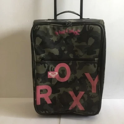"Maleta de mano ROXY camuflada 22"" con dos ruedas RARA GUC camuflaje verde rosa Y2K" Foto 1 de 4
