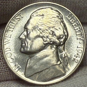 Jefferson 1942-P prueba de níquel tipo 2 ~ 35 % plata ~ baja acuñación ~ escaso (L434) - Imagen 1 de 2