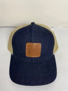 BEX LOGO leather patch SNAPBACK MESH BACK DENIM CAP HAT NEW - Picture 1 of 4