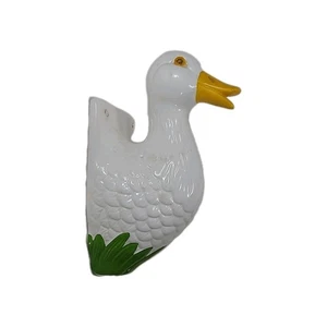Ceramic Duck Goose Head Towel Apron Holder Wall Mount Kitsch Retro Bird Figurine - Picture 1 of 9