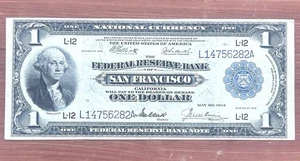 1918 $1 Green Eagle “San Francisco” One Dollar Beautiful Note - Picture 1 of 4