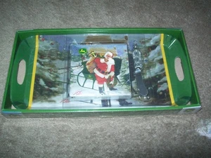 JOHN DEERE Christmas Edition Hostess Geschenkset Melamin Tablett & Zubehör NOS - Bild 1 von 2