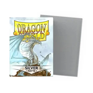 Dragon Shield Game Sleeves 100ct - Matte Silver Standard - Picture 1 of 1