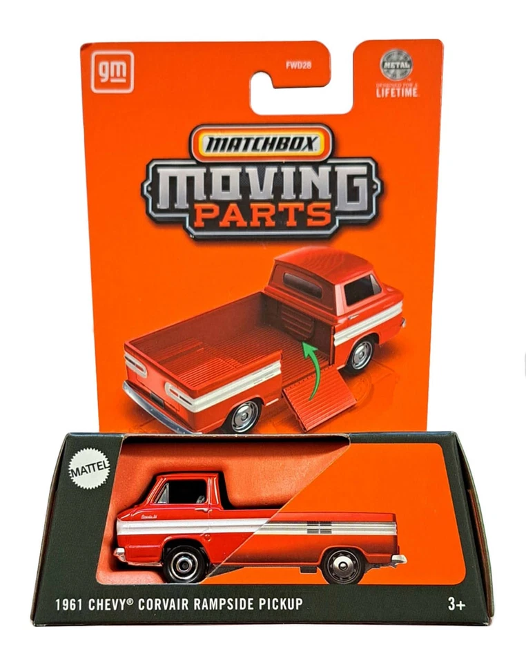 MATCHBOX MOVING PARTS 1/64 1961 CHEVY CORVAIR RAMPSIDE PICKUP RED JBW95 - Image 1 of 1