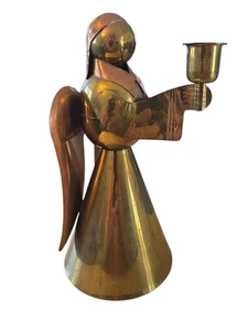 1960s vintage brass angel candle holder made in Hong Kong 9" - Picture 1 of 6