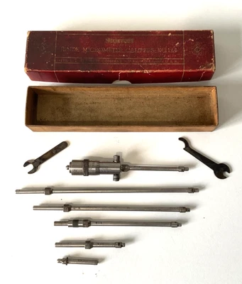 Vintage L.S. Micrômetro interno Starrett No.124 feito nos EUA 2"-8" COM CAIXA ORIGINAL - Imagem 1 de 4