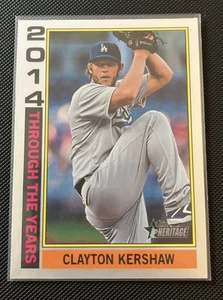 2025 Topps Heritage Through the Years 2014 Clayton Kershaw Silver Foil Dodgers - Bild 1 von 2