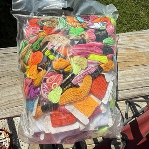 Lot of Embroidery Floss Multiple Colors In Sealed Bag Some New - Picture 1 of 7