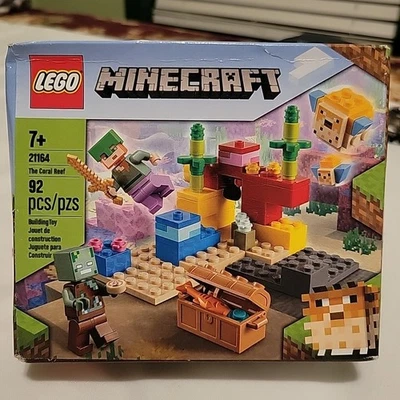 LEGO Minecraft El Arrecife de Coral 21164 Kit de Construcción (92 Piezas) NUEVO SIN USAR, EN CAJA Sellado Foto 1 de 4