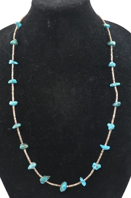 Collar Heshi y cuentas trozo turquesa 34 g 30" Foto 1 de 4