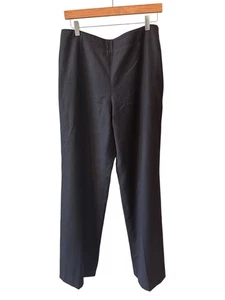 Vintage Talbots Pants 12 Wool Wide Leg Minimalist Trouser Career Classic Black - Picture 1 of 8