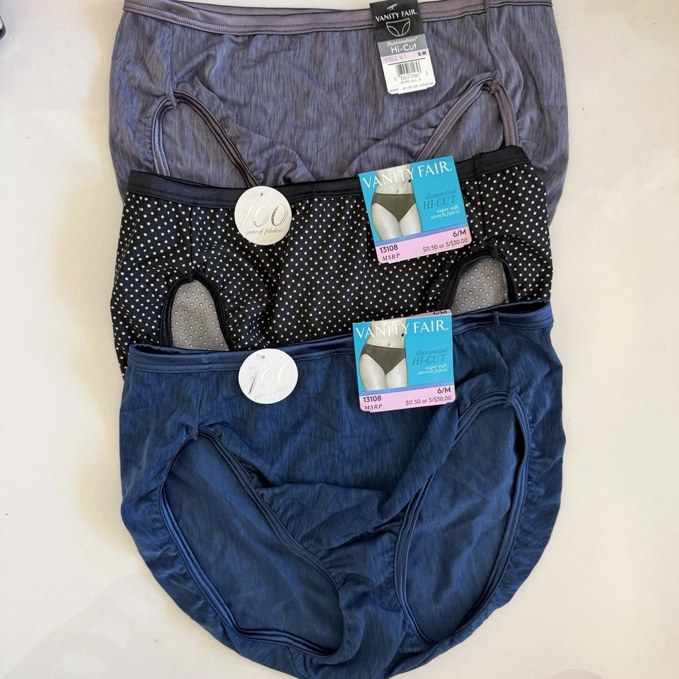Calzoncillos ropa interior Vanity Fair Illumination corte alto suaves gris marino 6 M para mujer Foto 1 de 1