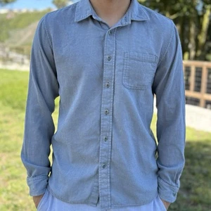 Outerknown Organic Cotton Button Up Shirt Small Blue Huckberry Preppy Grunge Men - Bild 1 von 24