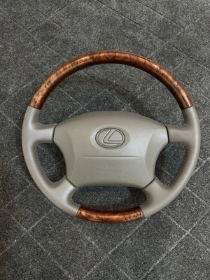 Volante LEXUS LX470 98-2002 madera grano cuero cosido OEM Foto 1 de 4
