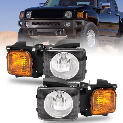 Headlight Set For Hummer H3 2006-2010 H3T 2009-2010 # HU2502100 # HU2503100 - Image 1 of 4