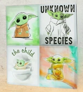 (SET OF 4) Star Wars Baby Yoda Canvas Art 12"x12"x1.5" - Picture 1 of 1
