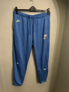 Nike Sport Essentials Multi Futura Logo Fleece Joggers Marina Blue BNWT New Rare - Picture 1 of 12