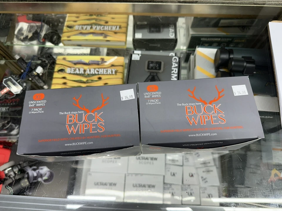 BRAND NEW PACKAGE XL BUCK WIPES FOR THE HUNTER 8X8 XL 2 PACKS OF 7( 5 WIPE PACK) - Image 1 of 4