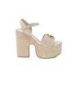 Guess Platform Sandals with Ankle Strap  - Beige