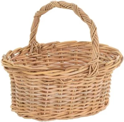 Rattankorb Dekoration Blumenkorb Einkaufskorb Präsentkorb (Hell Natur, Groß) - Bild 1 von 2