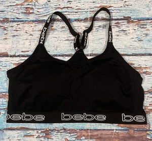 womens BEBE sports bra black padded XL Workout Fitness - Picture 1 of 3