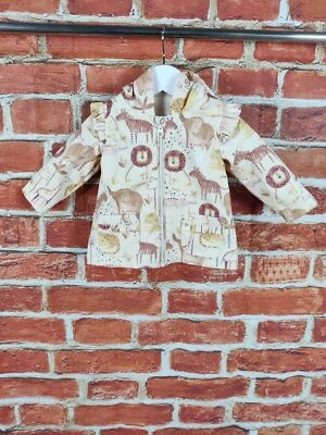 BABY GIRLS COAT AGE 3-6 MONTHS TU CREAM ANIMAL WATERPROOF RAIN MAC JACKET 68CM - Image 1 of 3