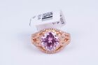 Eterno Rose Bella Luce Simulated Pink & White Diamond Ring Size 8