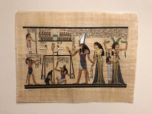 Echtes ägyptisches Papyruspapier handbemalt 17 Zoll x 13 Zoll - Bild 1 von 2