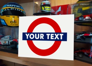 Letrero metálico personalizado con nombre de estación de tren de Londres metro - Imagen 1 de 1