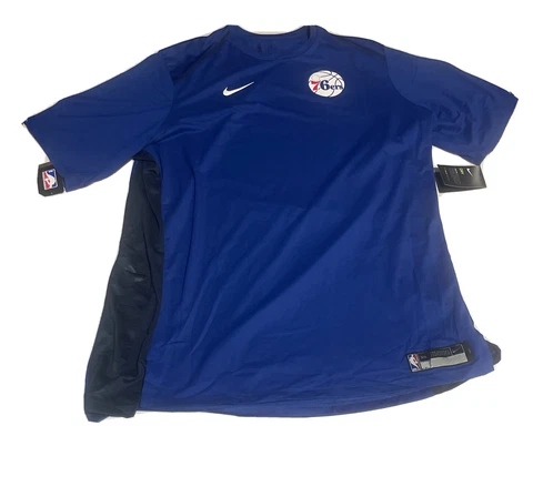 NBA Philadelphia 76ers Shooting Shirt Blue Nike Dri-Fit  3XL Tall  Logo On Front Cover