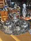 Vintage Victorian Ornate Silver Plated  5 Piece Tea Coffee Set