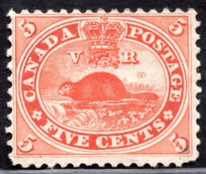 CANADA 1859 SC. #15 MINT HINGED DESIGN CLEAR OF PERFS F-VF C.V. $600 - Picture 1 of 2