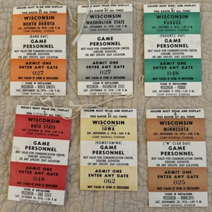 Wisconsin Badgers Vintage Ticket Stubs 1976 Camp Randall Football 6 Games - Picture 1 of 8