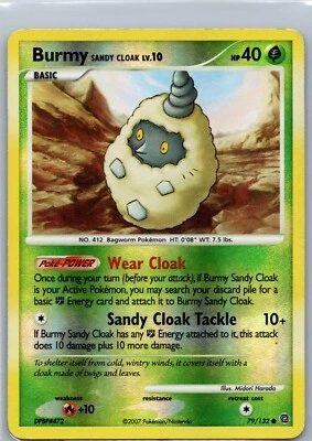 Pokemon TCG Burmy Sandy Cloak 79/132 - Secret Wonders Reverse Holo - LP - Image 1 of 2