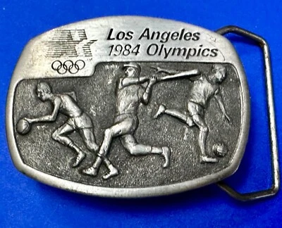 Baseball - 1984 Los Angeles Olympics Commemorative Pewter Sanchez Belt Buckle - Image 1 of 4