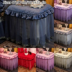 1X Room Bedside Tablecloth Dustproof Cover Mesh Lace Ruffle Quilted Pleated - Picture 1 of 15