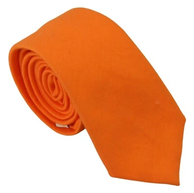 RODA Tie Orange 100% Silk Classic Solid Necktie Adjustable Mens Accessory 150usd - Image 1 of 4