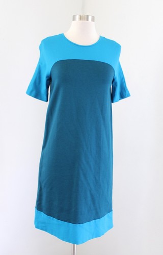 Abito Kate Spade Racquel blu teal manica corta color block maglia cambio taglia 2