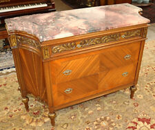 1920's French Louis XVI Style Marble Top Commode Dresser Chest of Drawers
