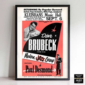 Dave Brubeck - Paul Desmond poster - Kleinhans Music Hall - Buffalo, NY - 1955 - Picture 1 of 7