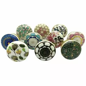 Ceramic Knobs Drawer Pulls for Cabinets and Cupboards set of 10 US - Picture 1 of 5