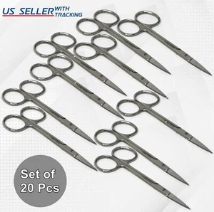 GERMAN 20 IRIS MICRO SCISSORS 4.5" STRAIGHT SCISSORS SURGICAL INSTRUMENTS 4-1/2" - Picture 1 of 3