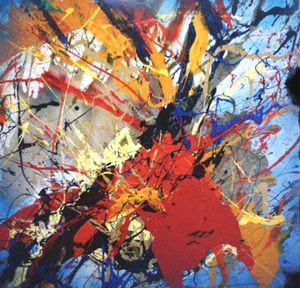 von Wening Art Giclee hand signed Abstract stretched canvas bars 16" x 16"x 1.5 - Picture 1 of 4