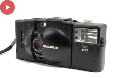 New Seal Olympus XA2 Black Point & Shoot Film Camera +A11 [Near MINT] From JAPAN - Image 1 of 4