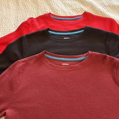 Camiseta manga longa 3Sonoma Youth Boys XL macia térmica - cores vermelha, preta e ferrugem - Imagem 1 de 4