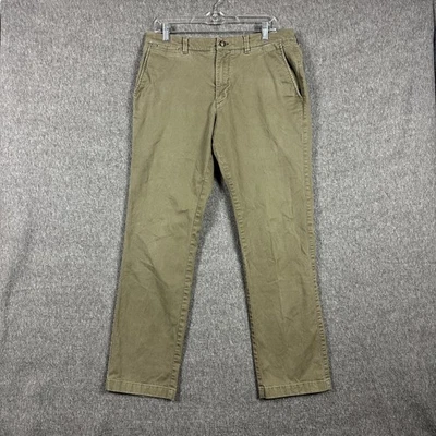 Calça masculina cabeça de pato 30x32 (fit33x30) verde chino cáqui sarja perna reta - Imagem 1 de 4
