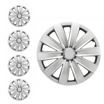 NEW 15" Hubcaps 4 Piece Set for Full Wheel Cover Guard Silver Fits Isuzu - Imagem 1 de 4