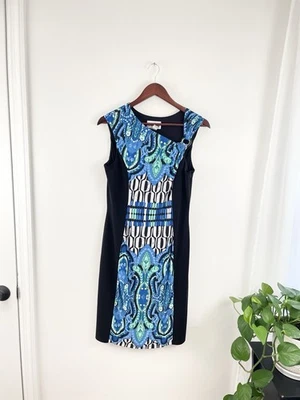 Vestido Vaina Joseph Ribkoff 10 Verde Negro Floral Paisley Boho Para Mujer’s 10 Y2K  Foto 1 de 4