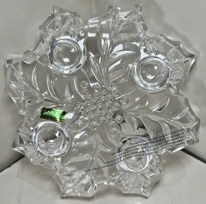 Waterford Marquis Kristall 8 1/2" Adventskranz Kerzenhalter Weihnachtsstern Stechpalme - Bild 1 von 10