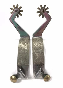 Older Gooseneck Boot Spurs Cowboy Riding Dressage Fancy Single Mount 11843-LXX - Picture 1 of 10